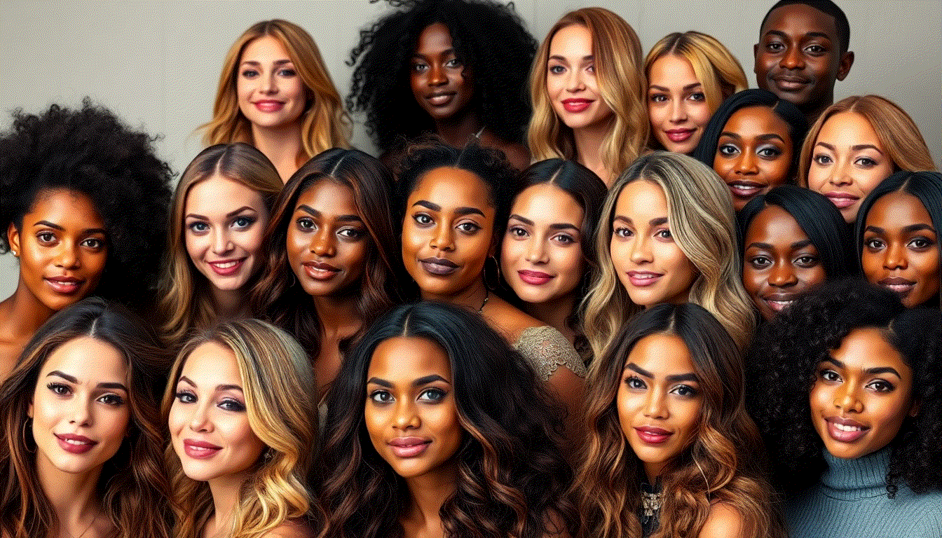 Halo Hair Extensions colour matching guide with natural blonde and brunette shades in daylight