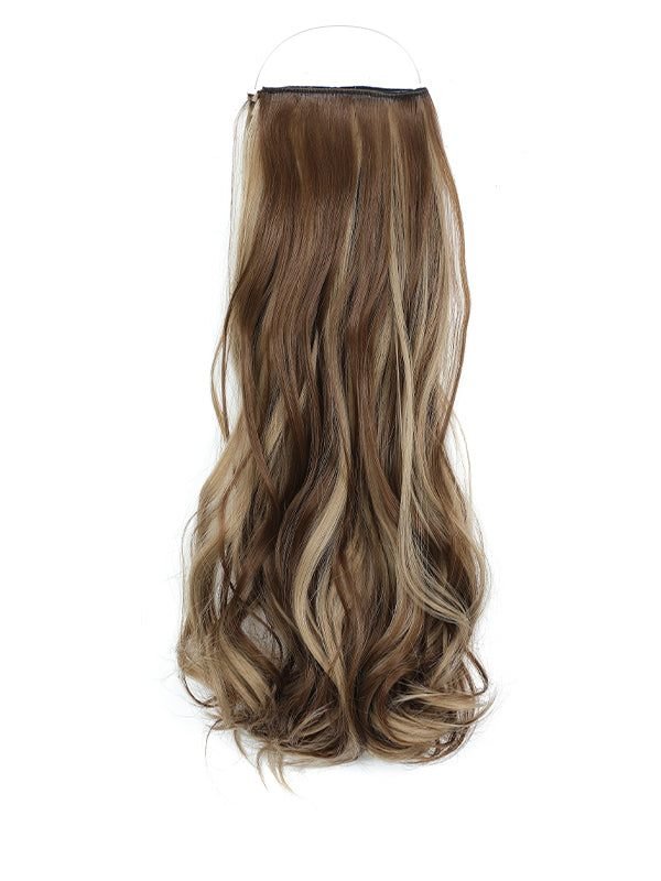 Curly Syn Halo Hair Extensions made from premium Kanekalon, showing lightweight, natural-look curly hair with bounce and volume