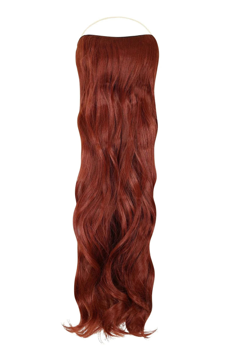 Curly Syn Halo Hair Extensions made from premium Kanekalon for natural, lightweight volume and easy 30-second installation