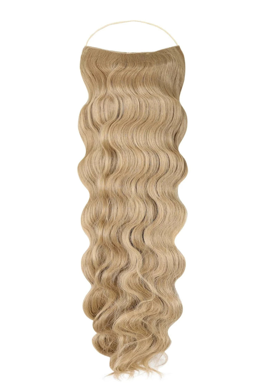 Wavy Syn Halo Hair Extensions made from premium Kanekalon for a natural look and lightweight comfort