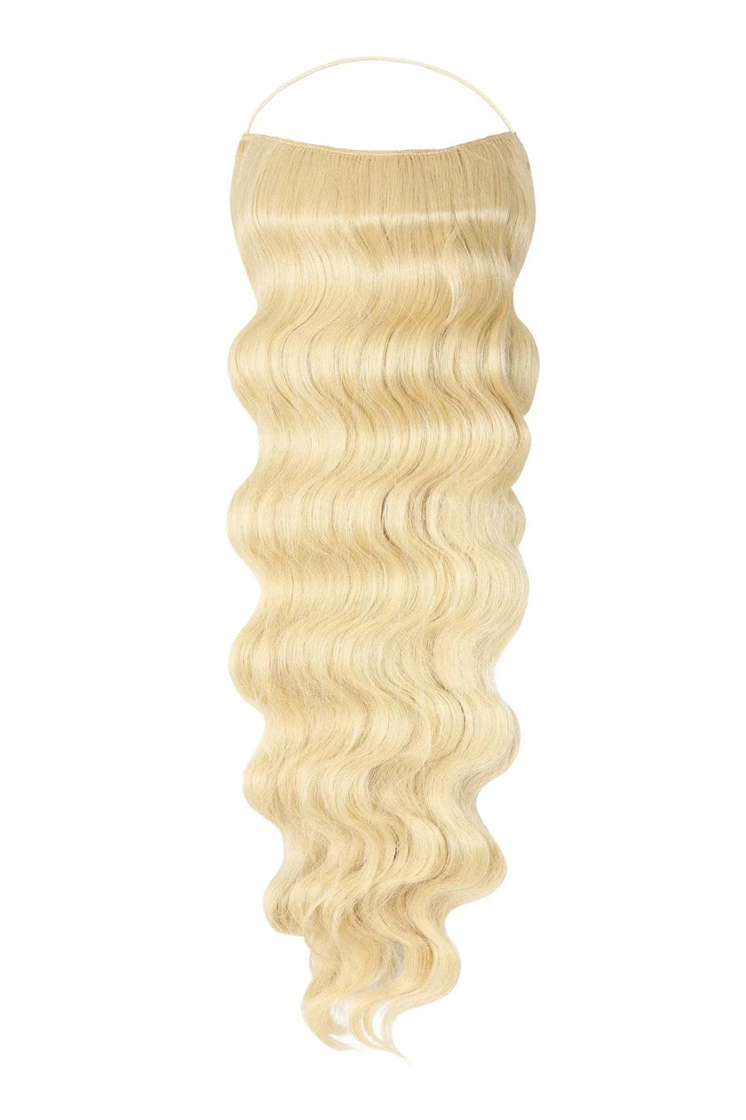 Wavy Syn Halo Hair Extensions made from premium Kanekalon for a natural look and lightweight comfort