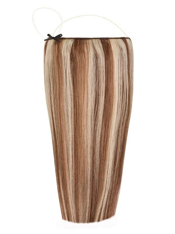 The Halo Mixed #4/613 Hair Extensions with adjustable clear wire and no damage design