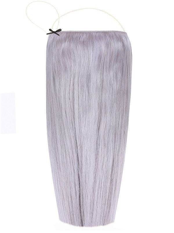 Deluxe Halo Silver hair extensions with adjustable clear wire and no clips, 16" and 20" lengths