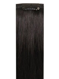 Premium Head Clip-In natural black #1B hair extensions with 28 clips, 16 pieces, 100% Indian Remy human hair