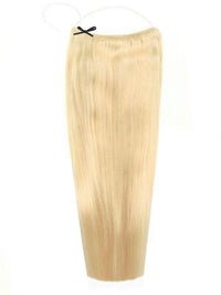 Deluxe Halo Hair Extensions bleach blonde #60 with adjustable clear wire and no-damage design