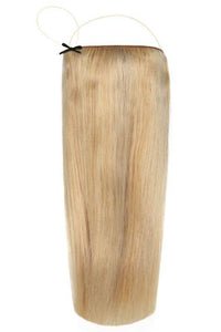Halo Hollywood Blonde #22/60 Ash hair extensions with adjustable clear wire, no clips, natural finish, multiple lengths