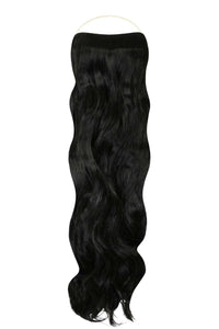 Curly Syn Halo hair extensions made from premium Kanekalon with natural look and lightweight volume