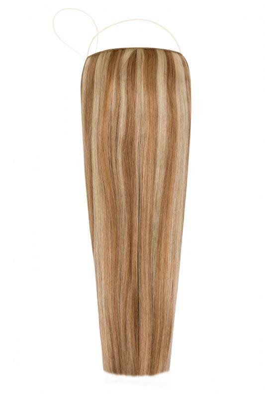 Premium Halo Hair Extensions Mixed #8/24 with adjustable clear wire and no-damage design
