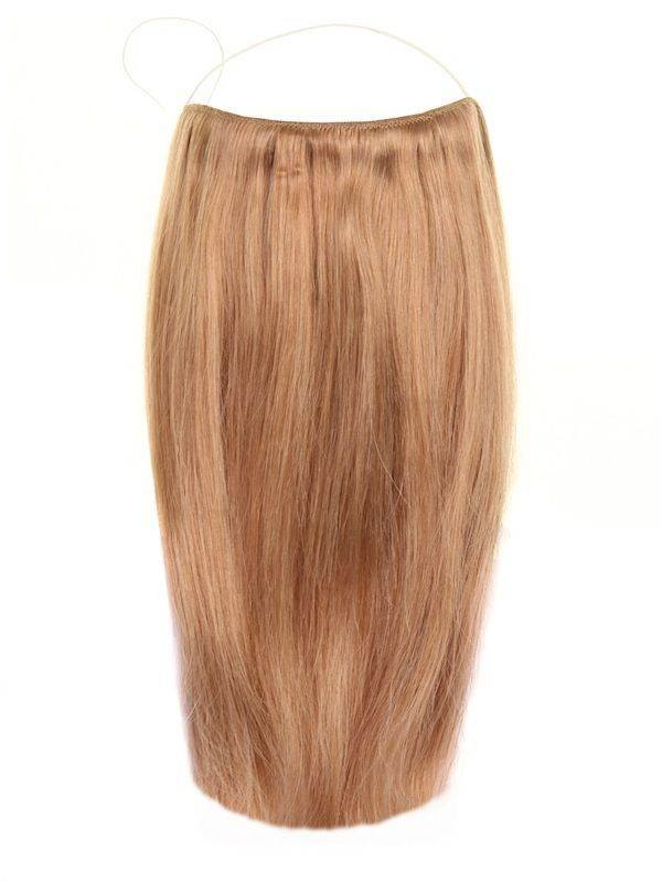 The Halo Hair Extensions golden brown #12 with adjustable wire and no damage design