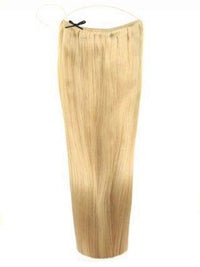 Deluxe Halo Hair Extensions Golden Blonde #24 with adjustable clear wire and no damage design
