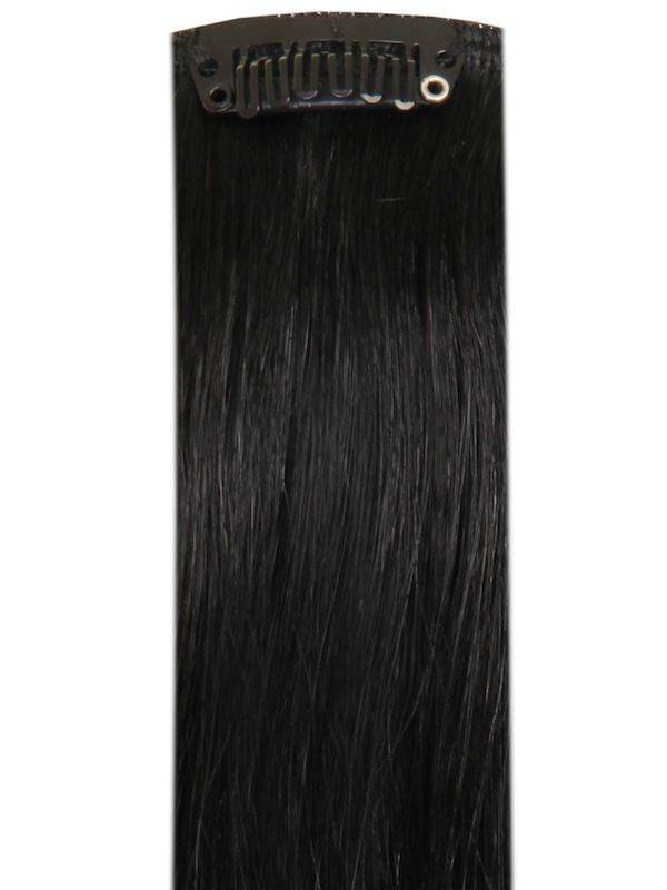 Premium Clip-In Jet Black #1 Hair Extensions 100% Indian Remy Human Hair with 28 clips and multiple lengths