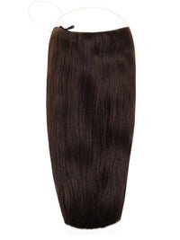 Dark Brown #2 Halo Hair Extensions with adjustable clear wire for natural look and no damage to fine hair