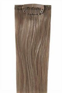 Full head clip-in ash brown #11 hair extensions, 16-24 inch, 14 clips, 100% Indian Remy human hair