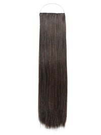 Straight Syn Halo Hair Extensions made from premium Kanekalon, lightweight, durable, natural look, adjustable fit, heat-friendly, available in 36 colors.