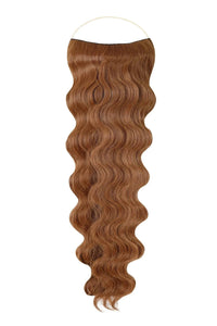 Wavy Syn Halo Hair Extensions made from premium Kanekalon for a natural look and lightweight comfort