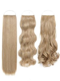 Syn Halo Hair Extensions Trio pack with straight, wavy, and curly Kanekalon styles for versatile looks