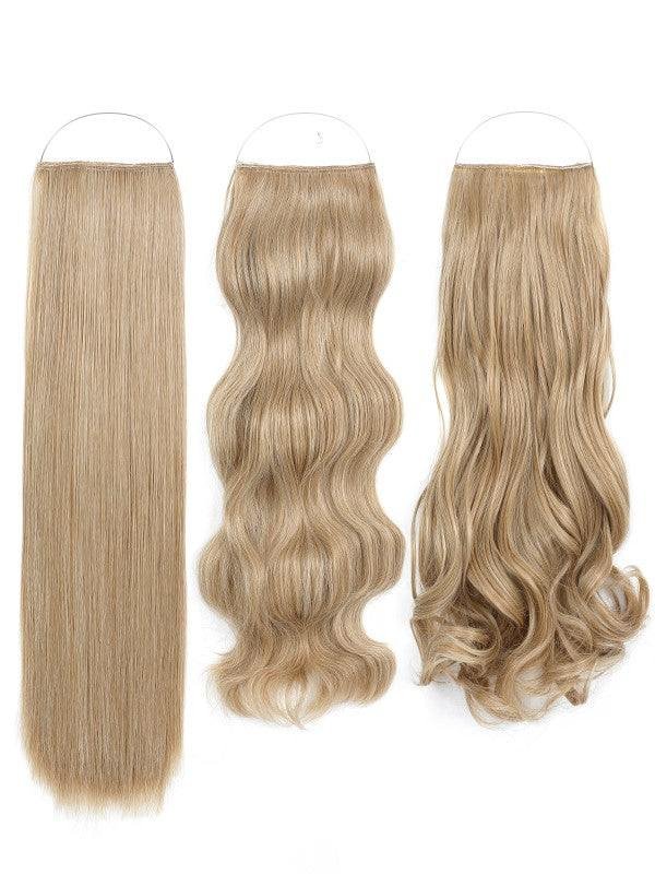 Syn Halo Hair Extensions Trio pack with straight, wavy, and curly Kanekalon styles for versatile looks