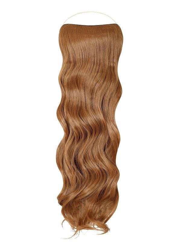Curly Syn Halo Hair Extensions made from premium Kanekalon for natural, lightweight, and voluminous hair enhancement