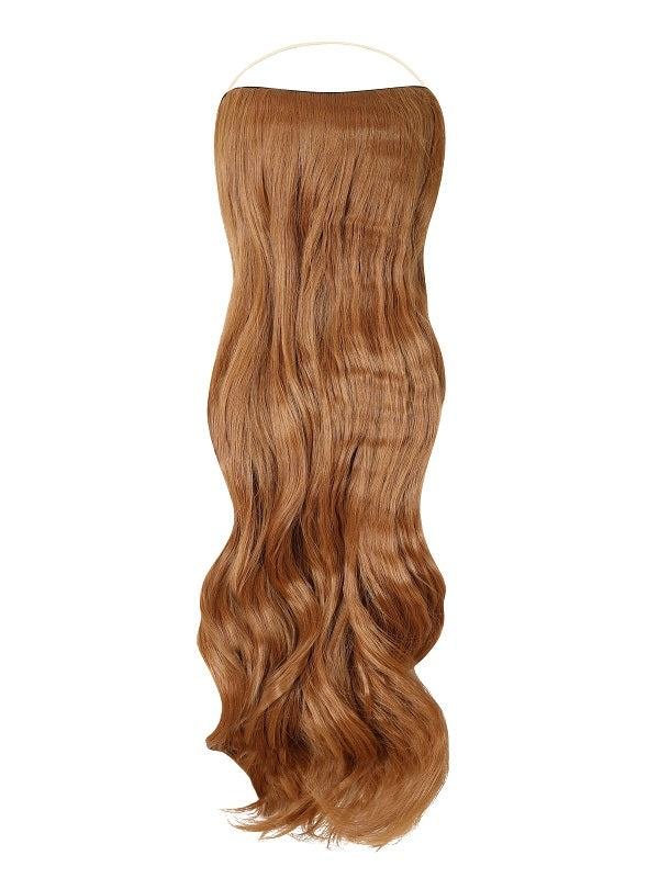 Curly Syn Halo Hair Extensions made from premium Kanekalon for natural, voluminous, and lightweight hair enhancement with removable clips and heat-friendly styling