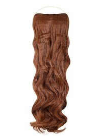 Curly Syn Halo Hair Extensions showcasing voluminous, natural-looking curly hair made from premium Kanekalon synthetic fiber