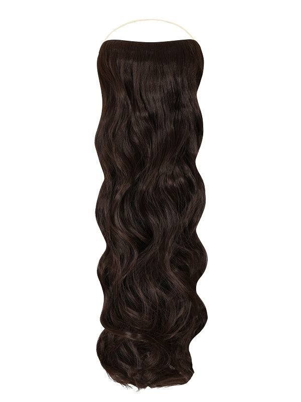 Curly Syn Halo Hair Extensions made from premium Kanekalon for natural, voluminous, and lightweight hair enhancement