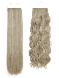 Syn Halo Hair Extensions Duo pack featuring straight and wavy styles with lightweight, natural Kanekalon fibers and hidden wire design