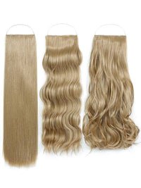 Syn Halo Hair Extensions Trio pack with straight, wavy, and curly styles made from premium Kanekalon