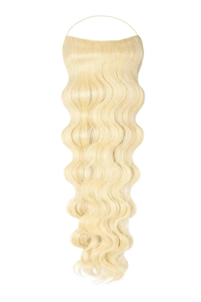 Wavy Syn Halo hair extensions with natural look and lightweight design