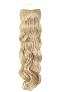 Curly Syn Halo Hair Extensions made from premium Kanekalon for natural, voluminous curls with lightweight, durable, and heat-friendly design