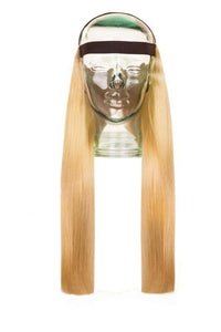 Halo HeadBand Hair Extensions Swedish Blonde #20 with 20-inch tape-in pieces and black elastic band