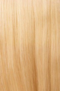 Halo HeadBand Hair Extensions Swedish Blonde #20 with black elastic band and 20-inch Indian Remy hair strands