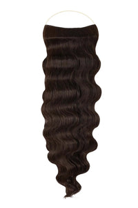 Wavy Syn Halo Hair Extensions made from premium Kanekalon synthetic fibers for natural look and lightweight comfort
