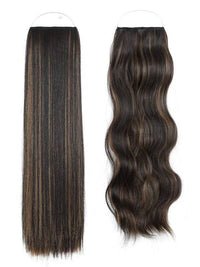 Syn Halo Hair Extensions Duo pack showing sleek straight and beach wave styles with premium Kanekalon fibers