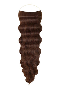 Wavy Syn Halo Hair Extensions made from premium Kanekalon with natural look and lightweight design