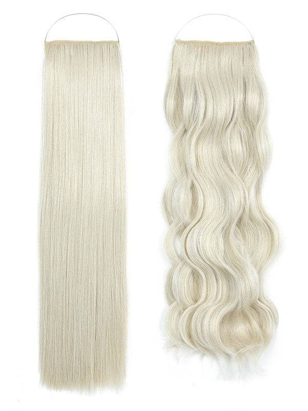 Syn Halo Hair Extensions Duo pack with straight and wavy Kanekalon styles and free spare wires