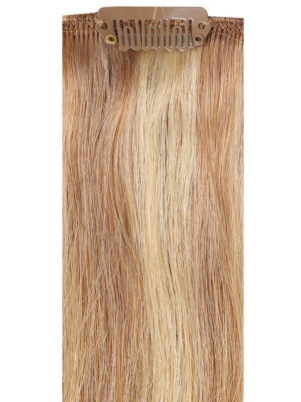Premium Bohemian Blonde #17/22 head clip-in hair extensions 16-24 inch length, 28 clips, 100% Indian Remy human hair