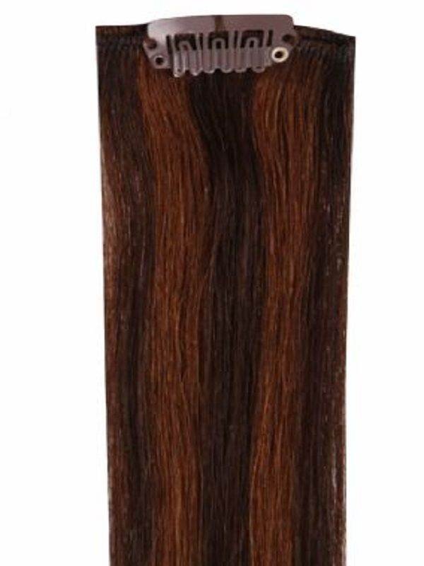 Premium Head Clip-In Mixed #2/4 Indian Remy Human Hair Extensions with 28 clips and multiple lengths