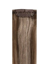 Full Head Clip-In Hair Extensions mixed #7/17 with 14 clips and 8 pieces in 16", 20", and 24" lengths