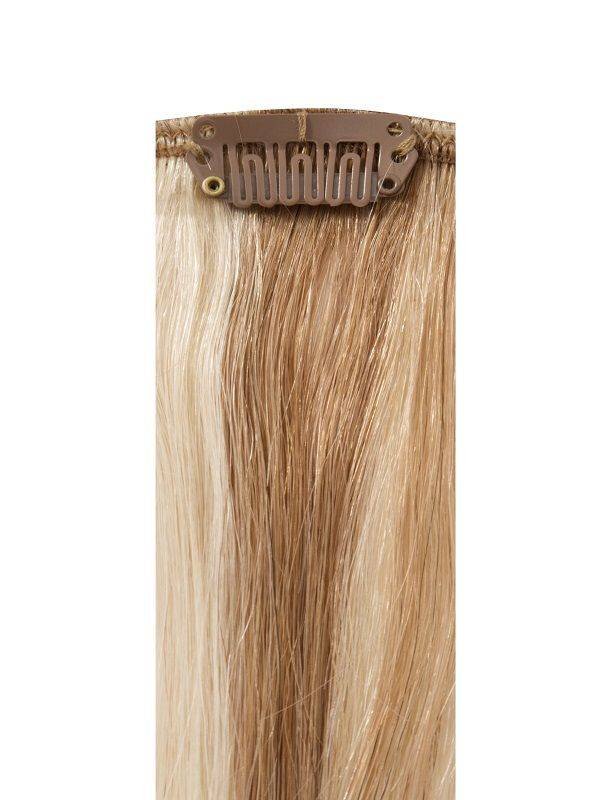Premium Head Clip-In Hair Extensions mixed #8/24 16-24 inch Indian Remy human hair with 28 clips