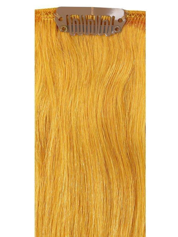Deluxe Head Clip-In Lemon Twist hair extensions with 21 clips, 12 pieces, 100% Indian Remy human hair