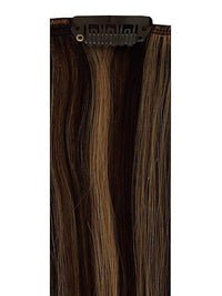 Full head clip-in mixed #2/27 hair extensions with 14 clips and 8 pieces, 100% Indian Remy human hair