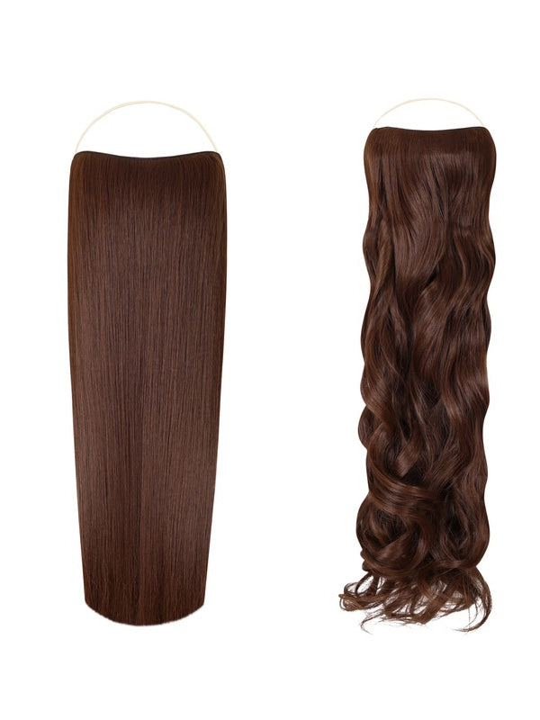 Syn Halo Hair Extensions Duo pack with straight and curly styles made from premium Kanekalon fibers