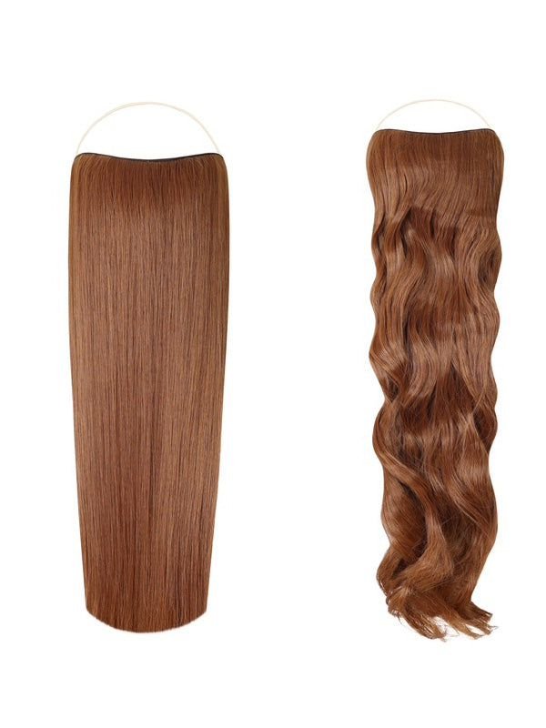 Syn Halo Hair Extensions Duo pack with sleek straight and bouncy curly styles in one box
