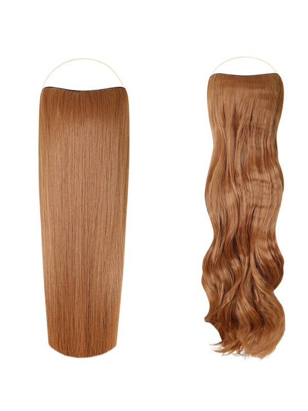 Syn Halo Hair Extensions Duo pack with sleek straight and bouncy curl styles in premium Kanekalon fibers
