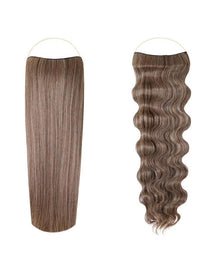 Syn Halo Hair Extensions Duo pack with straight and wavy Kanekalon strands, lightweight and natural look