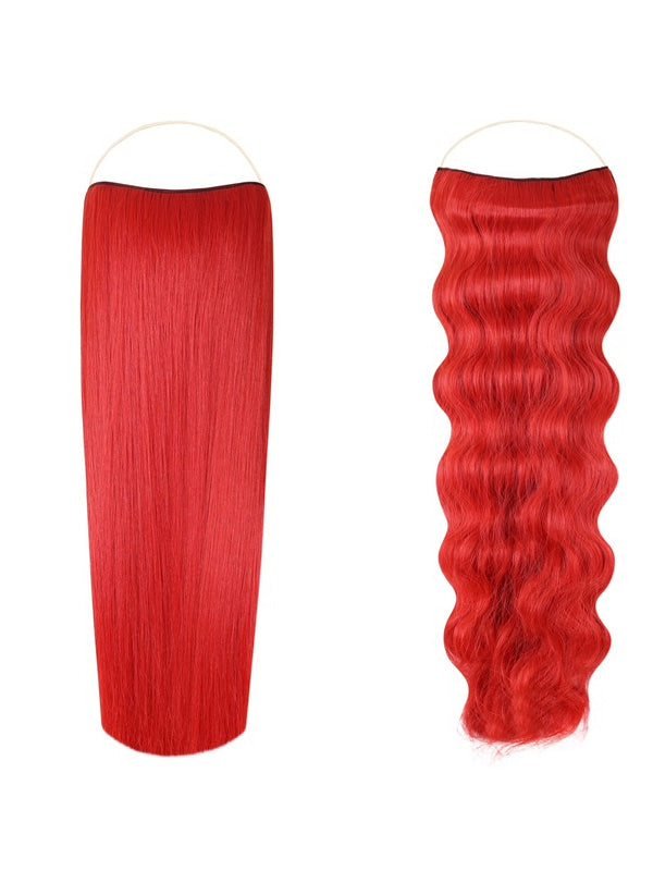 Syn Halo Hair Extensions Duo pack showing sleek straight and beach wave styles on mannequin heads