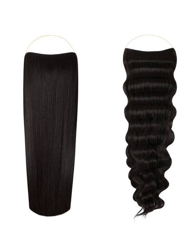 Syn Halo Hair Extensions Duo pack with sleek straight and beach wave Kanekalon fibers
