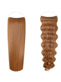 Syn Halo Hair Extensions Duo pack with sleek straight and beach wave Kanekalon halos for natural look and easy styling