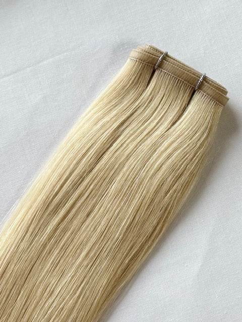 VIP Flat Weft Hair Extensions Alice 20-inch light blonde 100% human Remy hair
