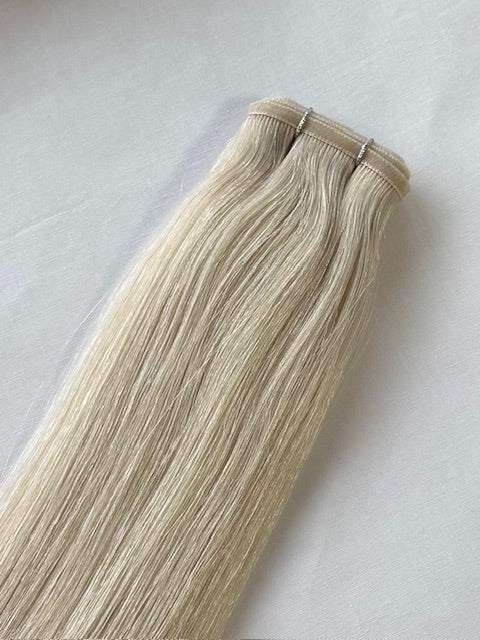 VIP Flat Weft Hair Extensions Ivory 20 inch 50g 100% Remy Human Hair Ash Blonde